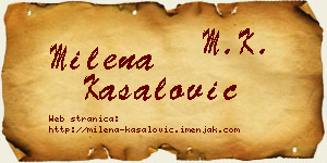 Milena Kasalović vizit kartica